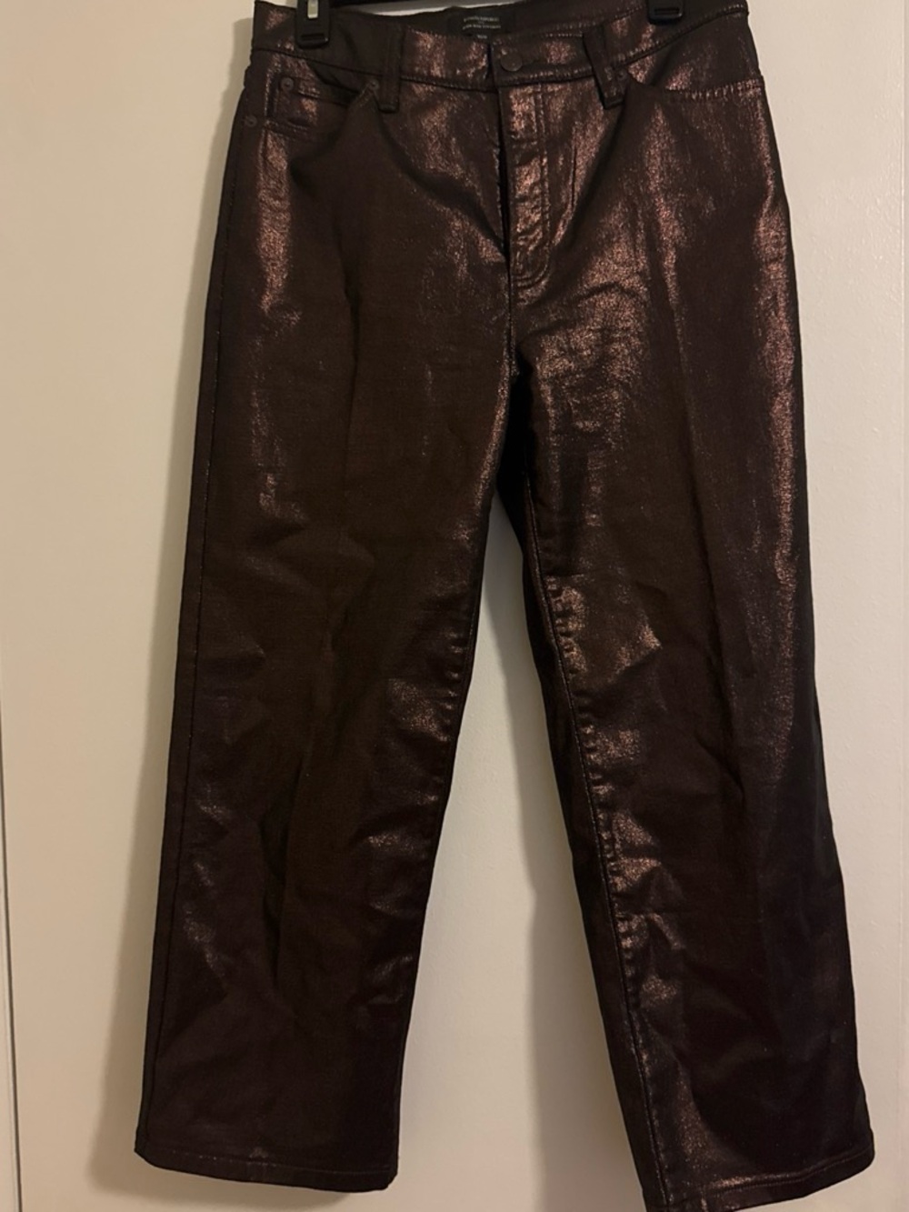 Banana Republic Factory Straight High-Rise Metallic Pants, size 30/10 Petite